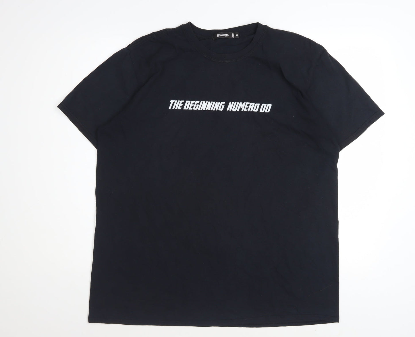 Missguided Women's Black Cotton Short Sleeve T-Shirt Size M