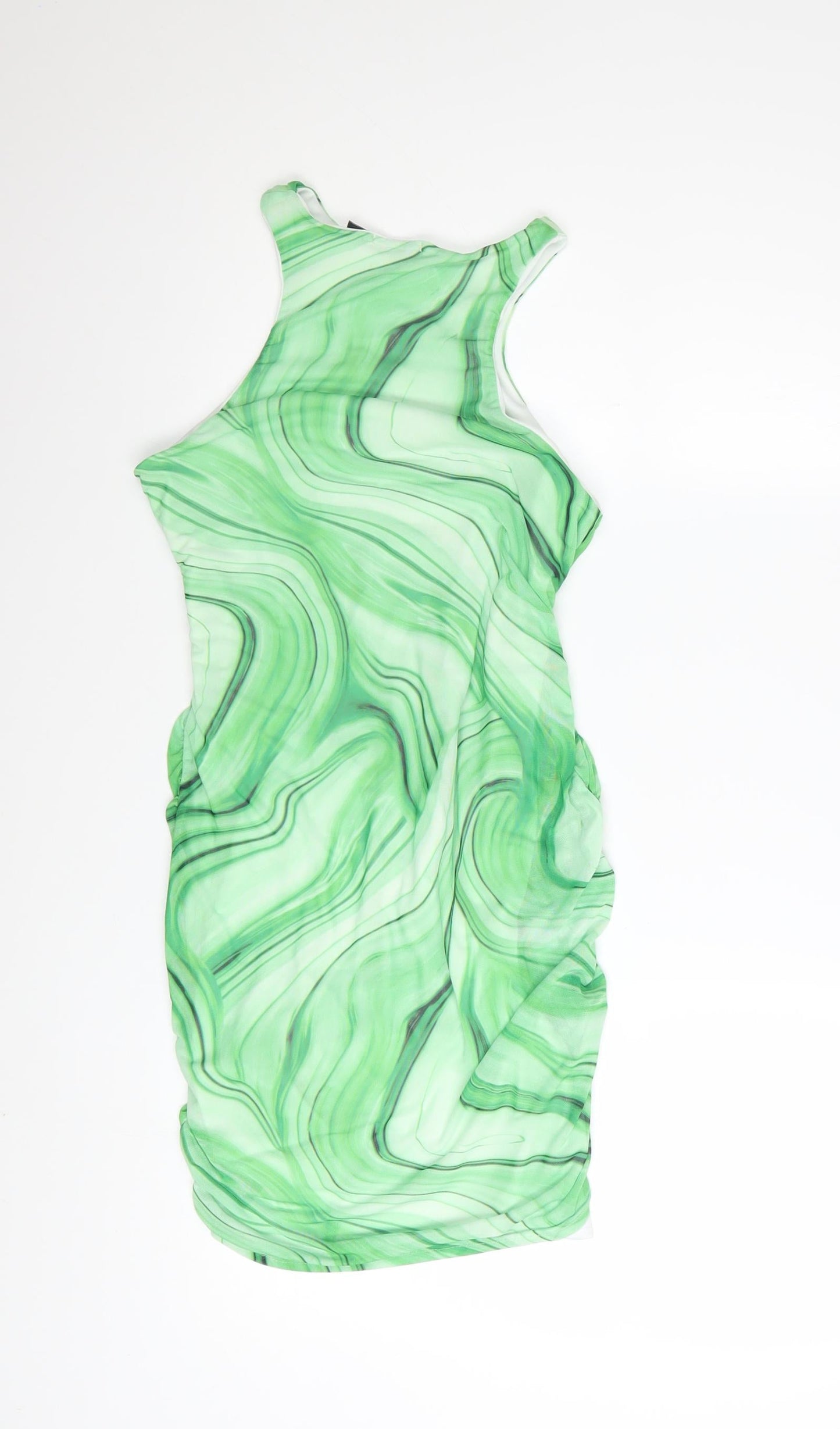I Saw It First Womens Green Ruched Bodycon Dress Size 10