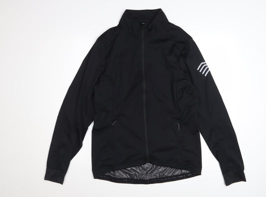 Crane Womens Black 12-14 Windbreaker Jacket with Reflective Trim