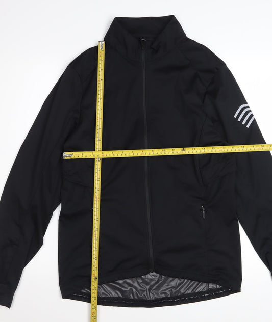 Crane Womens Black 12-14 Windbreaker Jacket with Reflective Trim