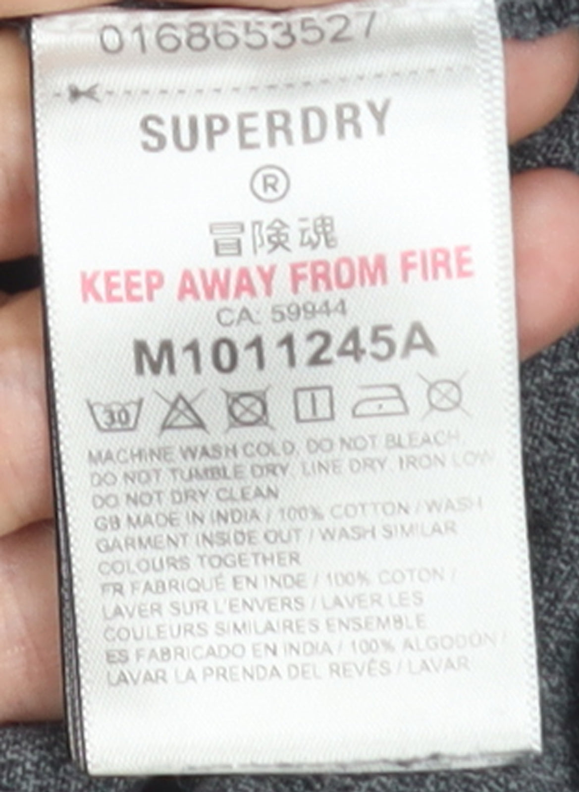 Superdry Men's Grey Cotton Crew Neck Short Sleeve T-Shirt Size S