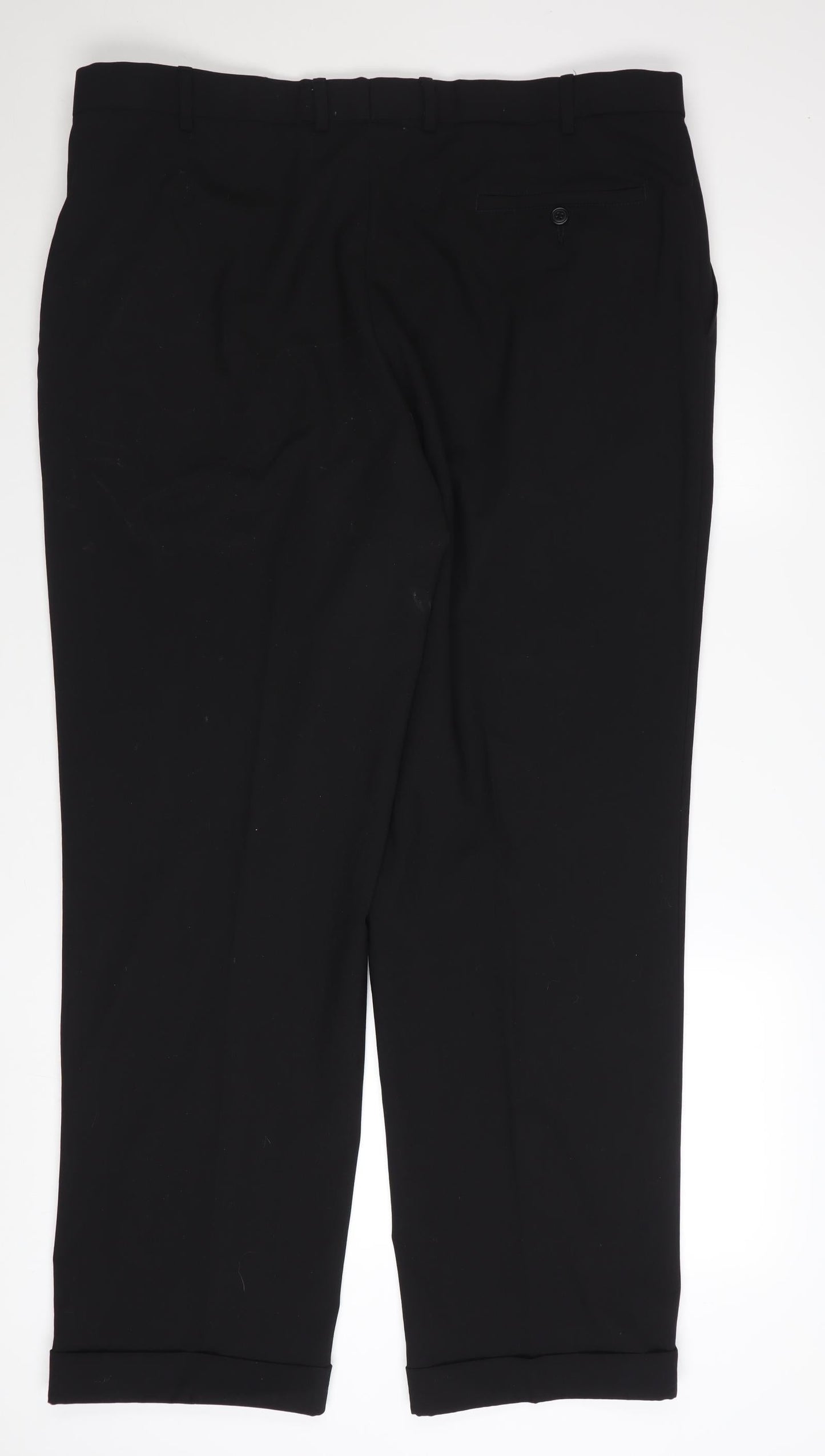 Marks and Spencer Men's Black 40W 31L Wool Blend Dress Pants