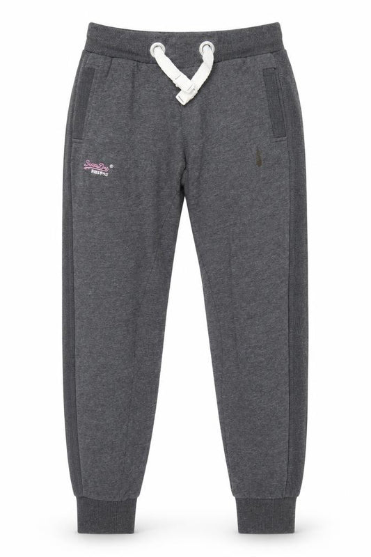 Superdry Men's Grey Slim Fit Joggers Size S Elastic Waist Cotton Blend