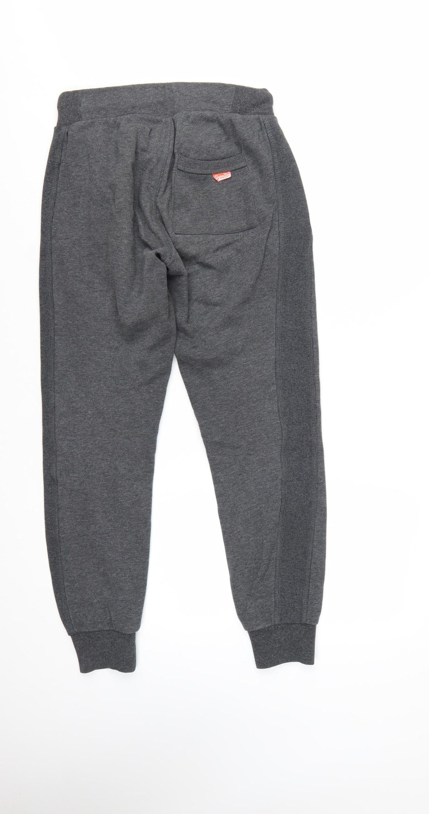 Superdry Men's Grey Slim Fit Joggers Size S Elastic Waist Cotton Blend
