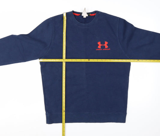 Under Armour Men's Blue Pullover Sweatshirt M Relaxed Fit Fleece