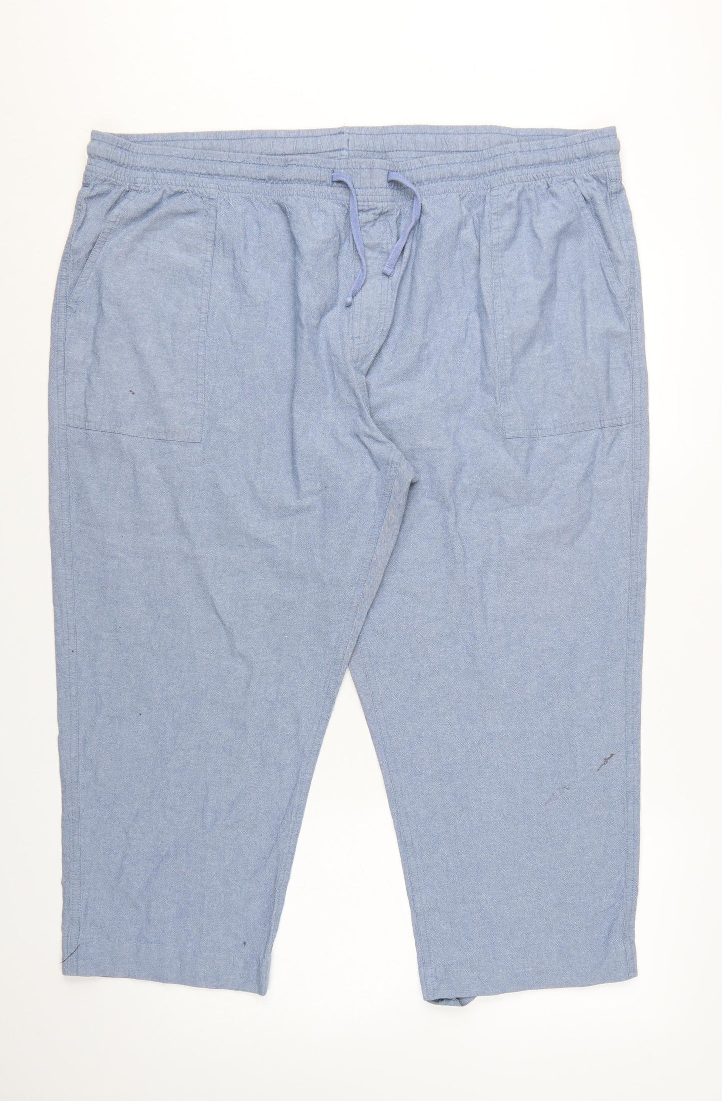 Cotton Traders Womens Blue 3XL Chambray Cropped Trousers