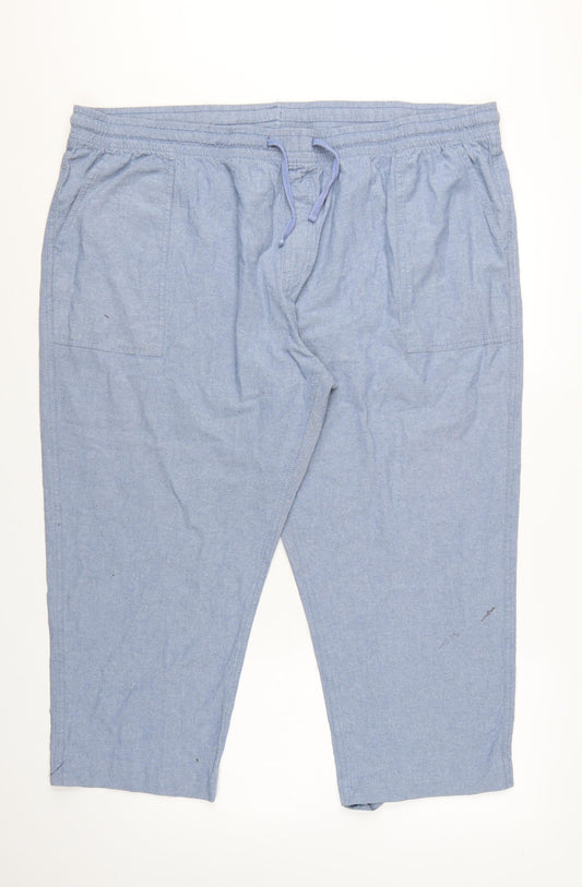 Cotton Traders Womens Blue 3XL Chambray Cropped Trousers