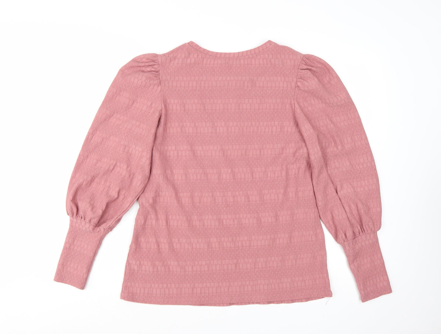 V by Very Womens Pink Long Sleeve Puff Blouse Size 10