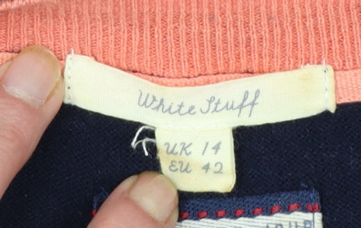 White Stuff Womens Multicoloured Stripe Merino Cotton Jumper UK 14