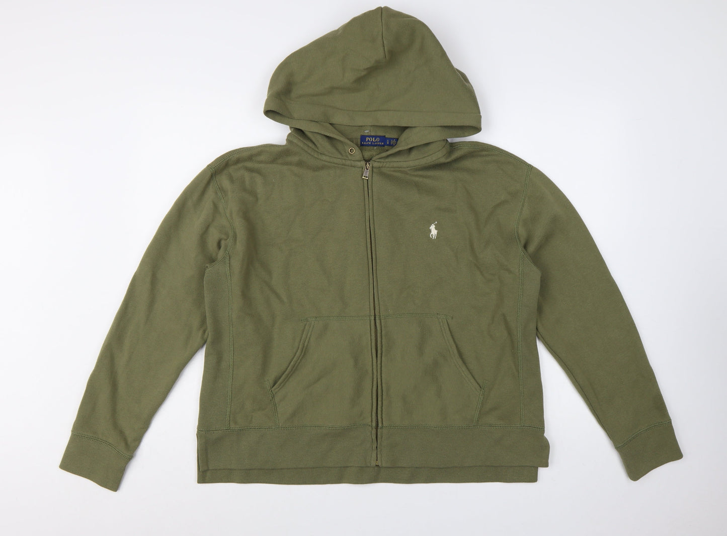 Polo Ralph Lauren Women’s Green Full Zip Hoodie Size L Cotton Blend