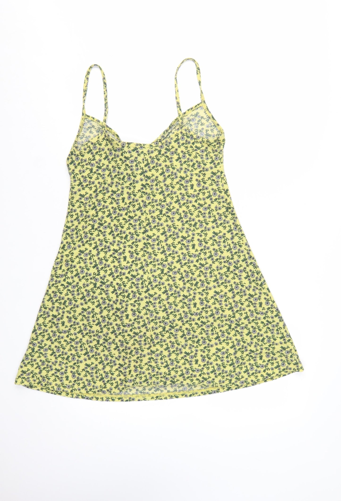 Topshop Women’s Yellow Floral Slip Dress Size 10 Summer Style