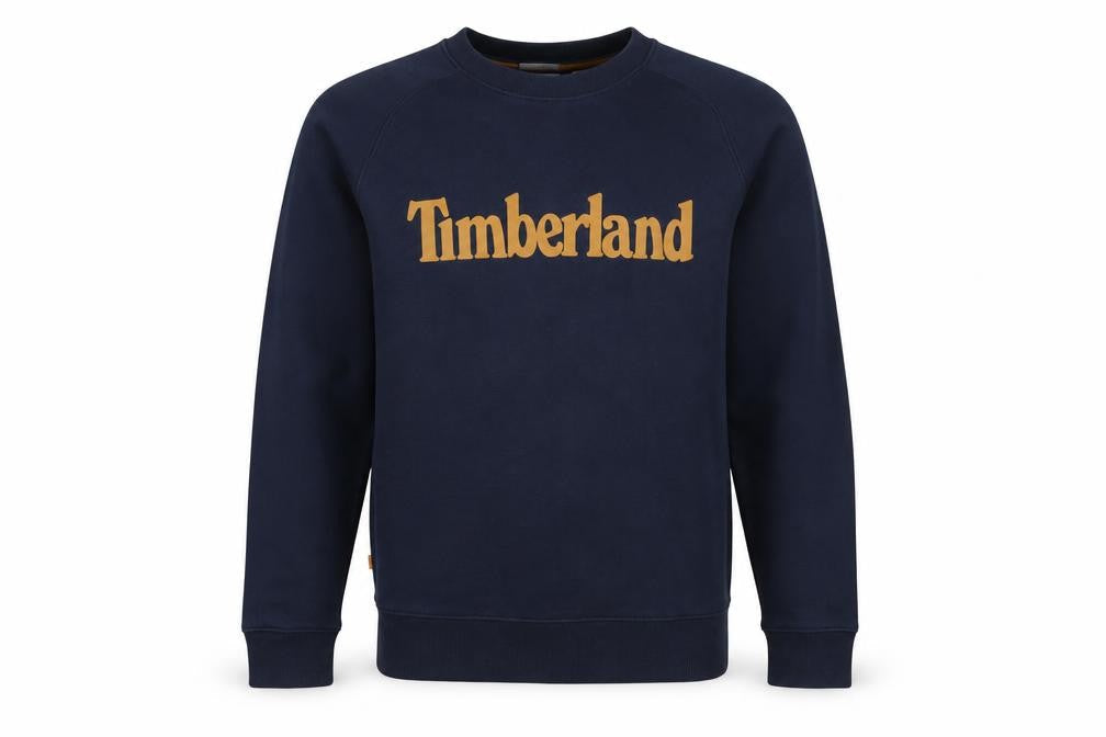 Timberland Men's Blue Logo Regular Fit Crew Neck Sweatshirt M