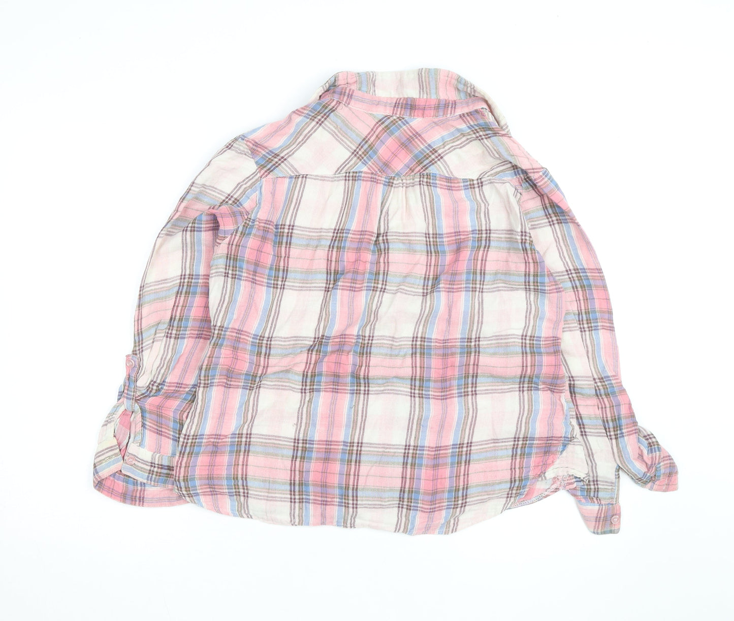 Influence Women's Pink Plaid Long Sleeve Cotton Button-Up Shirt Size 16