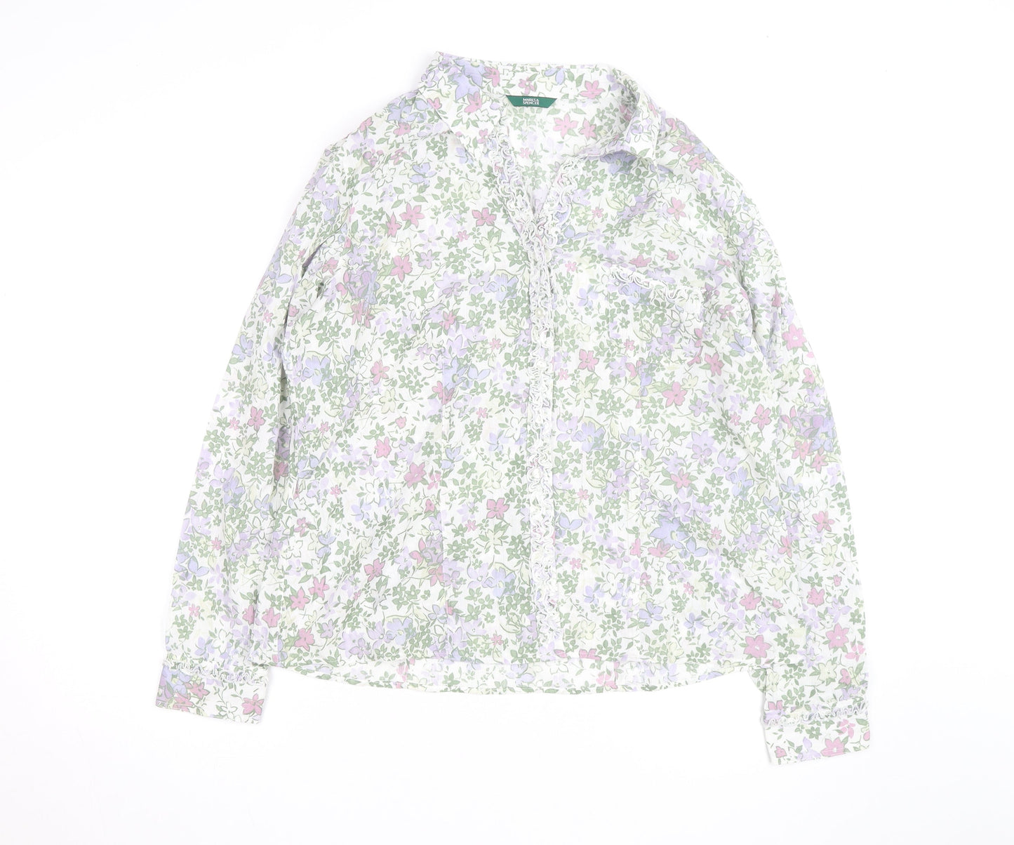 Marks and Spencer Womens Multicoloured Floral Cotton Blouse UK 20