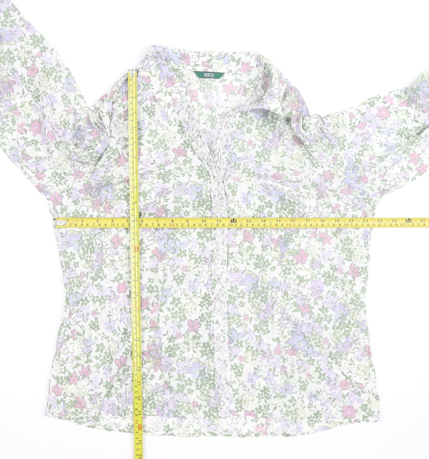 Marks and Spencer Womens Multicoloured Floral Cotton Blouse UK 20