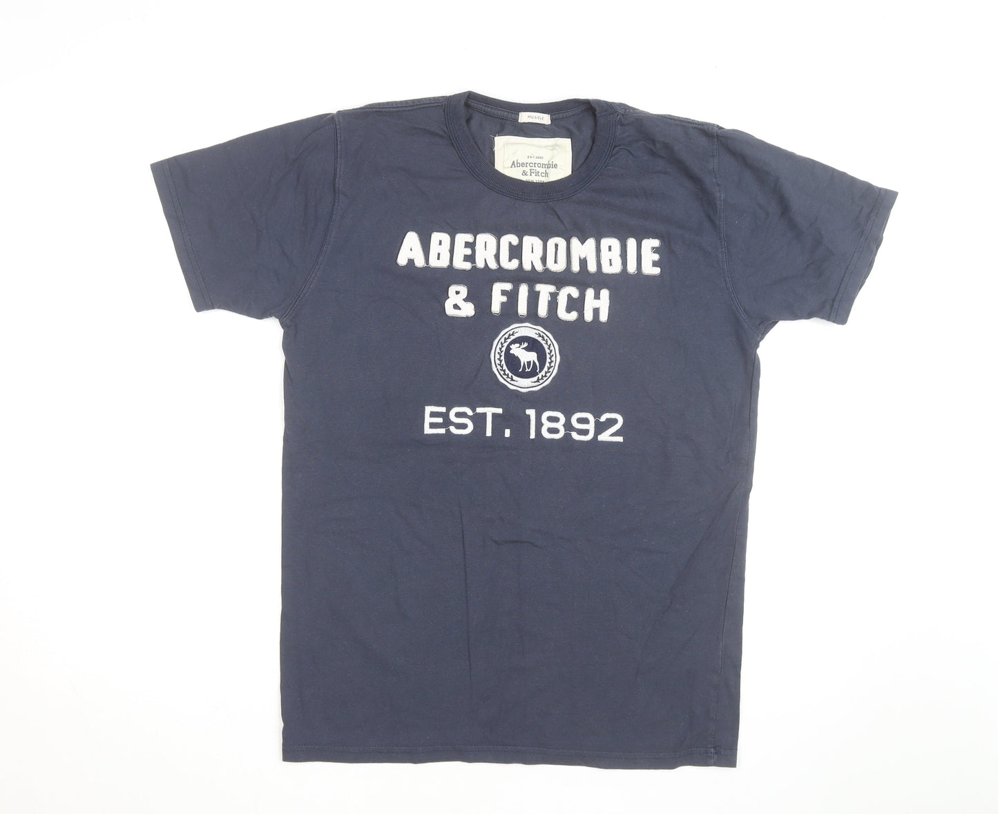 Abercrombie & Fitch Men's Blue XL Muscle Fit Graphic T-Shirt