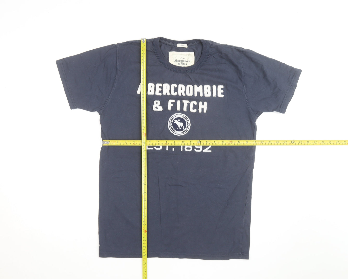 Abercrombie & Fitch Men's Blue XL Muscle Fit Graphic T-Shirt