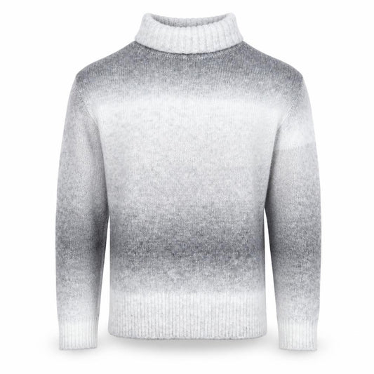 Marks and Spencer Men's Grey Roll Neck Chunky Knit Jumper Medium