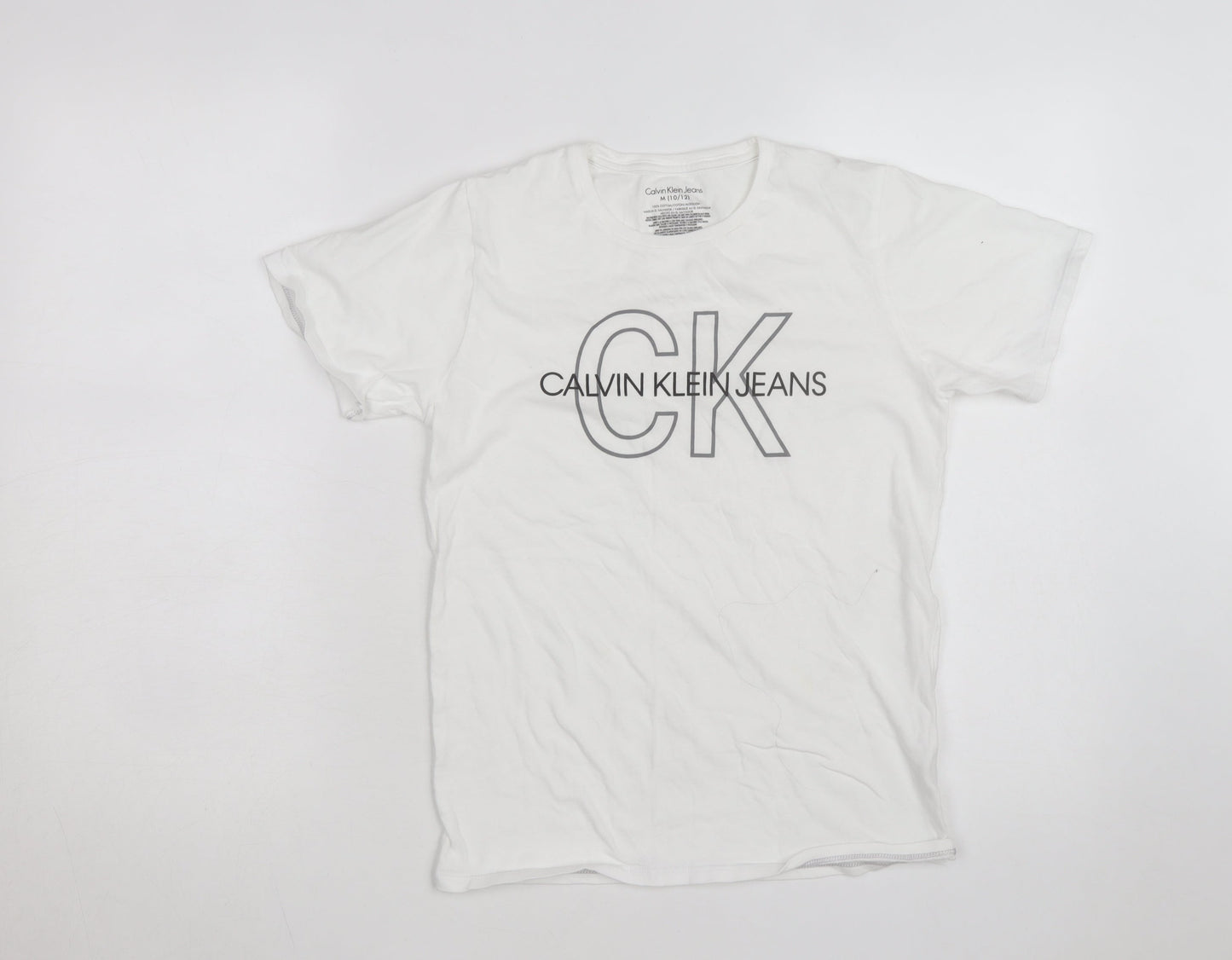 Calvin Klein Jeans Women's White Cotton T-Shirt M 10/12