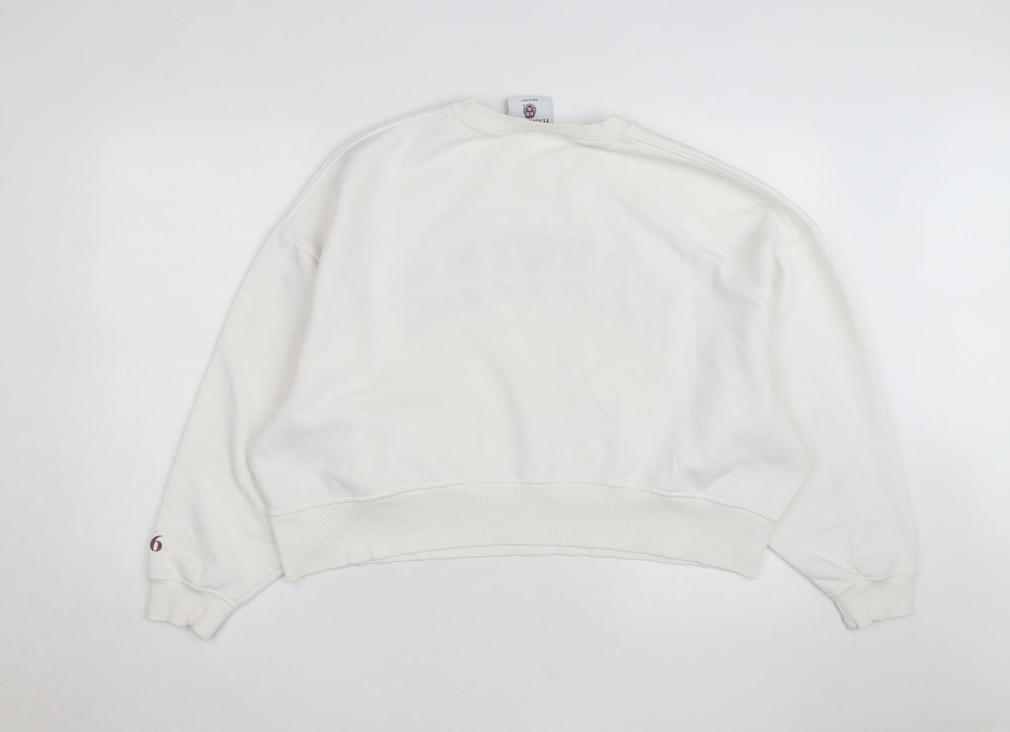 Harvard Men's White Pullover Sweatshirt Medium Embroidered Logo