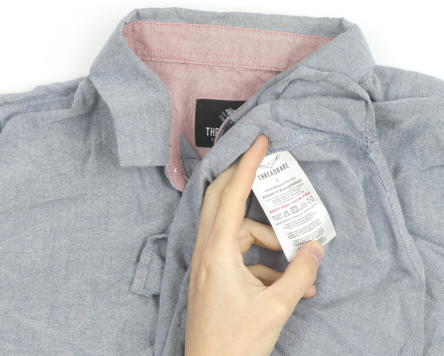Threadbare Women’s Blue Chambray Short Sleeve Button-Up Shirt L