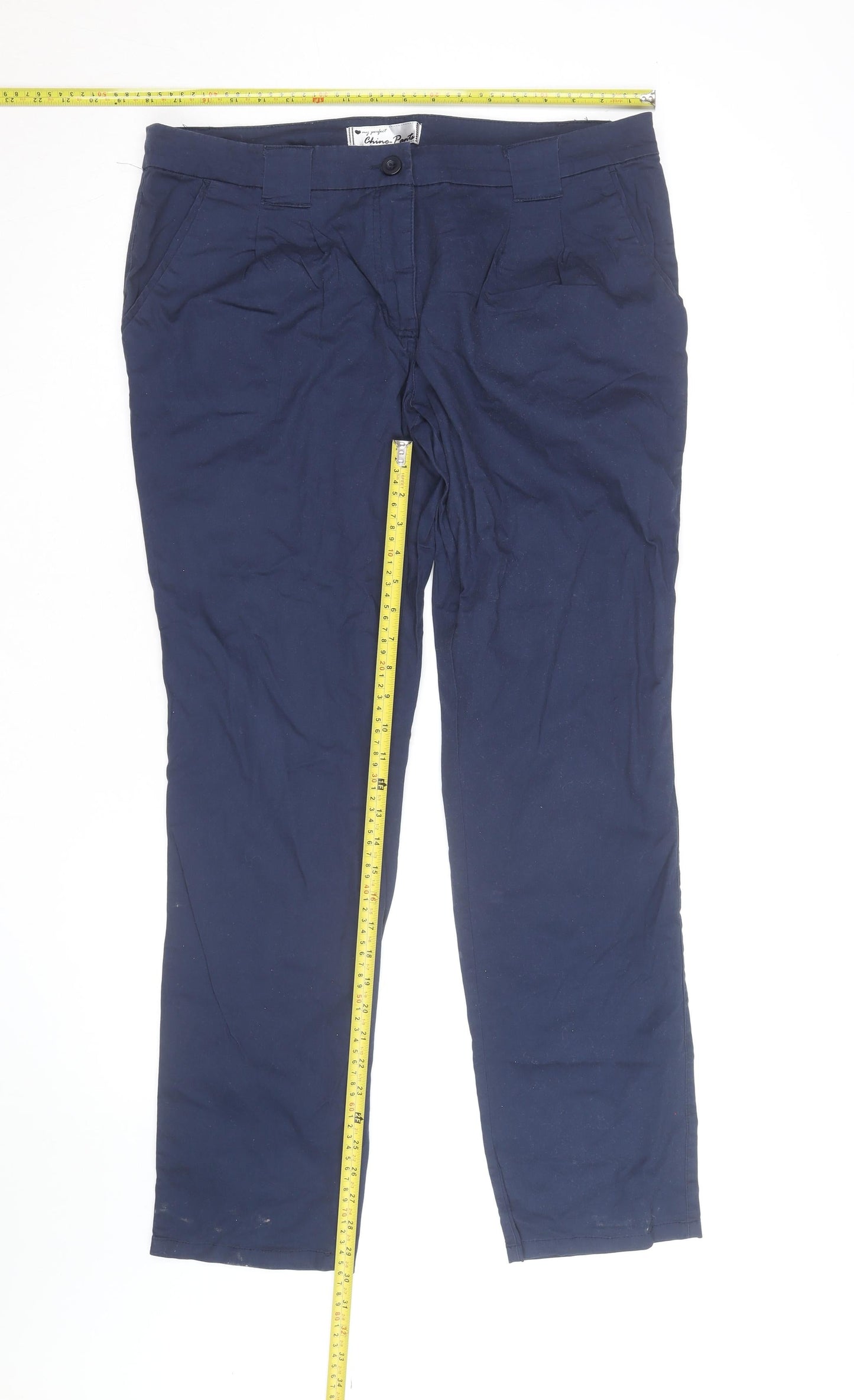 bpc Bonprix Collection Men's Blue Chino Trousers Size L Cotton Blend