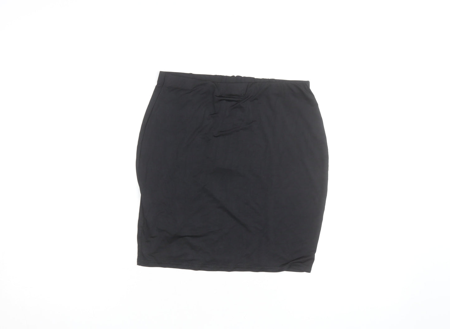 Boohoo Women Black Size 10 High Waist Pencil Skirt