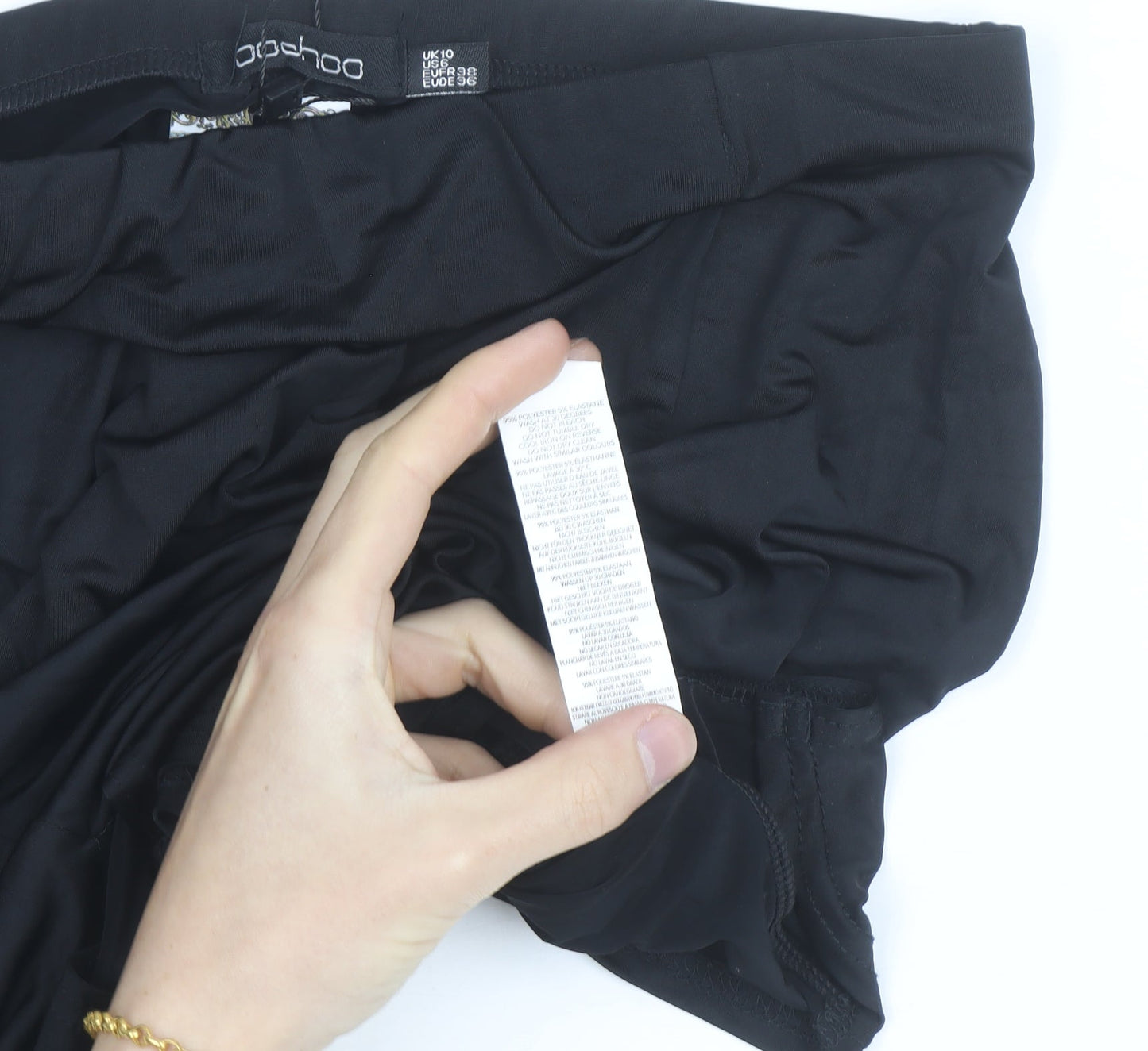 Boohoo Women Black Size 10 High Waist Pencil Skirt