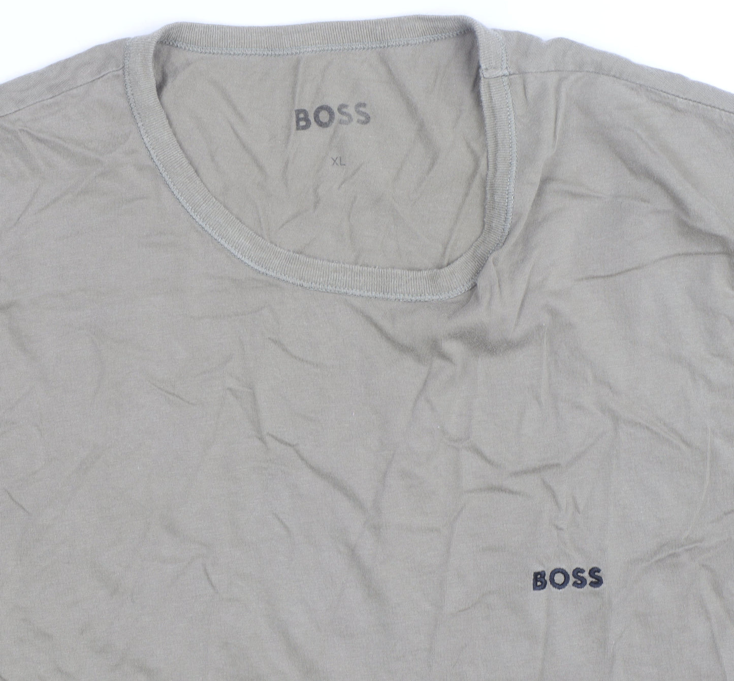 BOSS Men's Beige XL Crew Neck Cotton Jersey T-Shirt