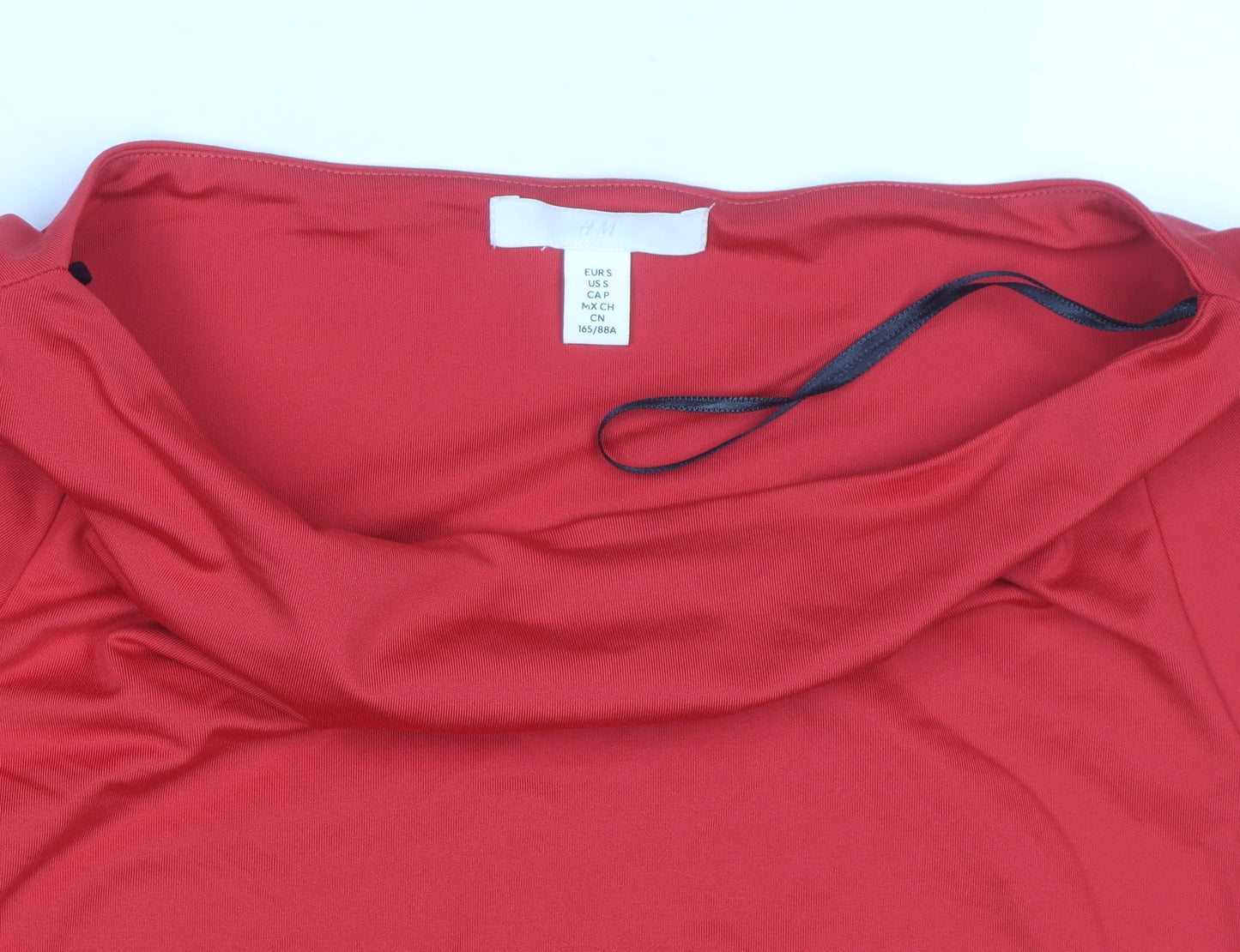 H&M Womens Red Long Sleeve Bodysuit Size S Stretch Jersey