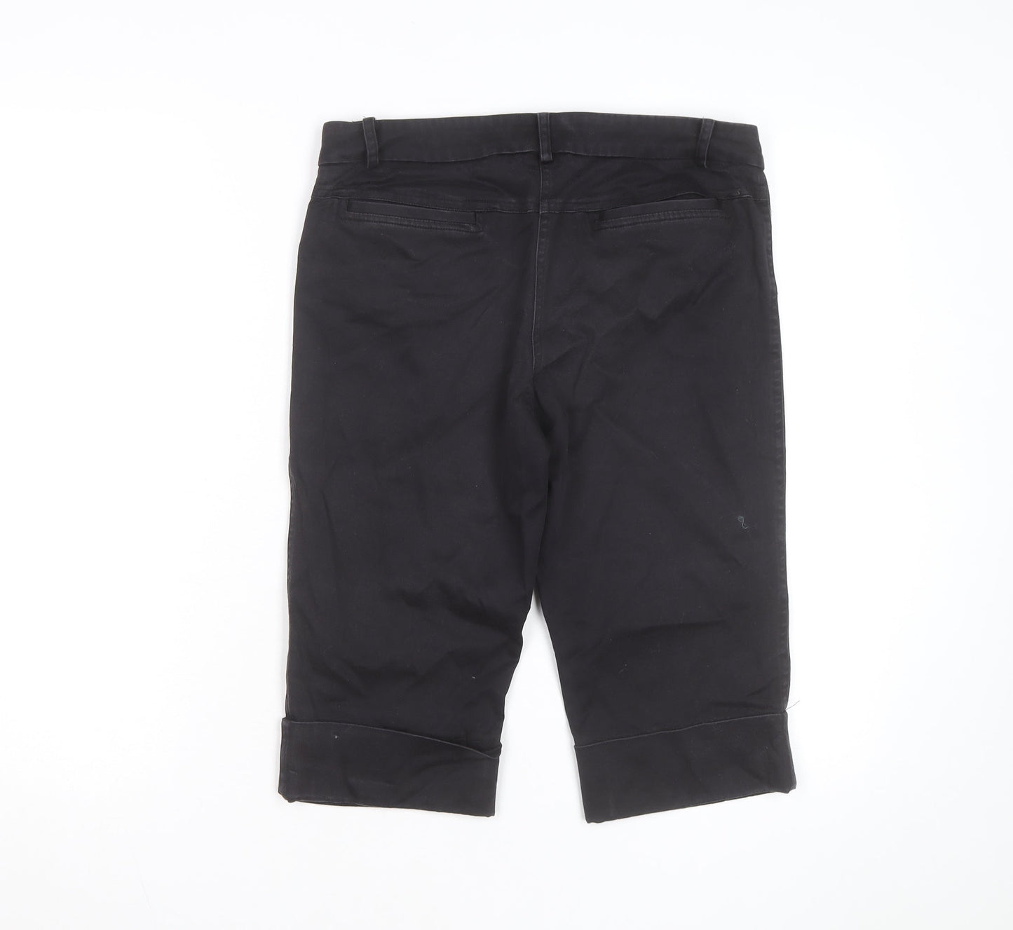 Warehouse Women's Black Chino Shorts Size 10 Stretch Cotton