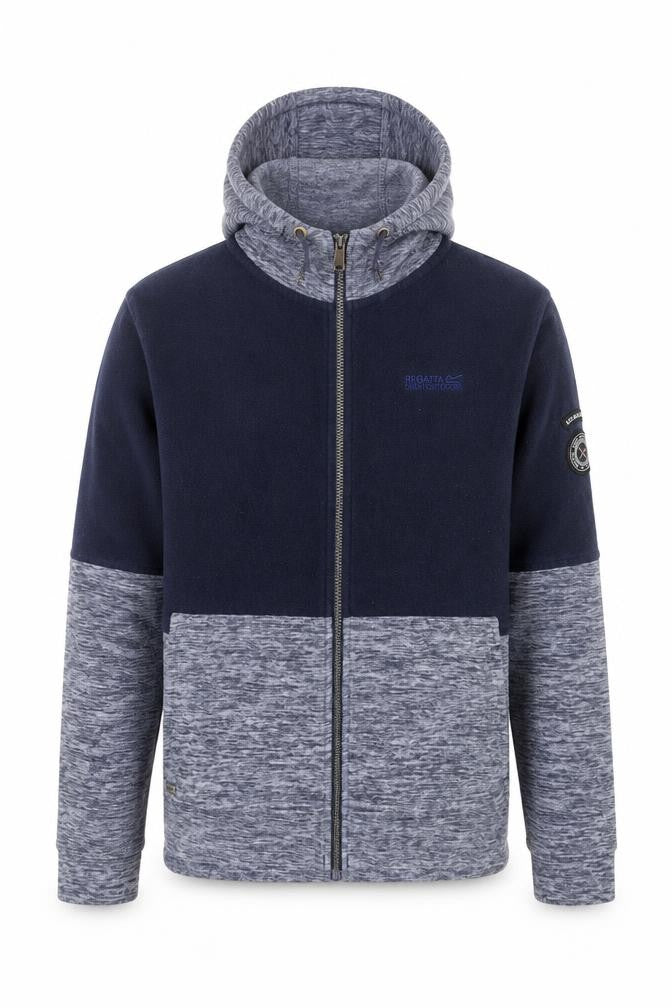 Regatta Mens Blue Full Zip Fleece Hoodie Size L Outdoor Layer