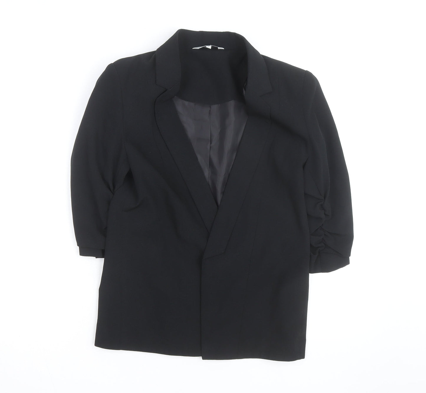 Peacocks Women's Black Size 8 Single-Breasted 3/4 Sleeve Blazer