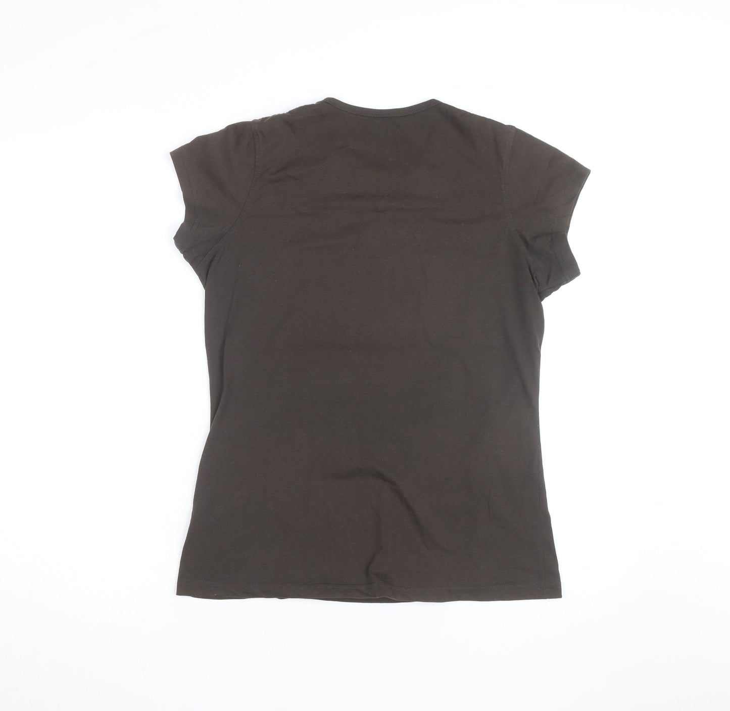 Mountainlife Women Brown Cotton Stretch Graphic T-Shirt Size 14