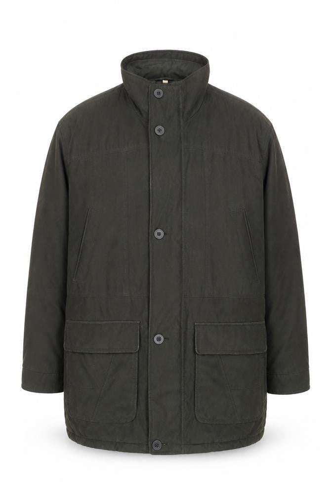 EWM Men’s Green L Parka Coat Cotton Polyester Lined Casual Jacket