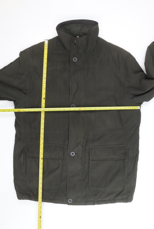 EWM Men’s Green L Parka Coat Cotton Polyester Lined Casual Jacket