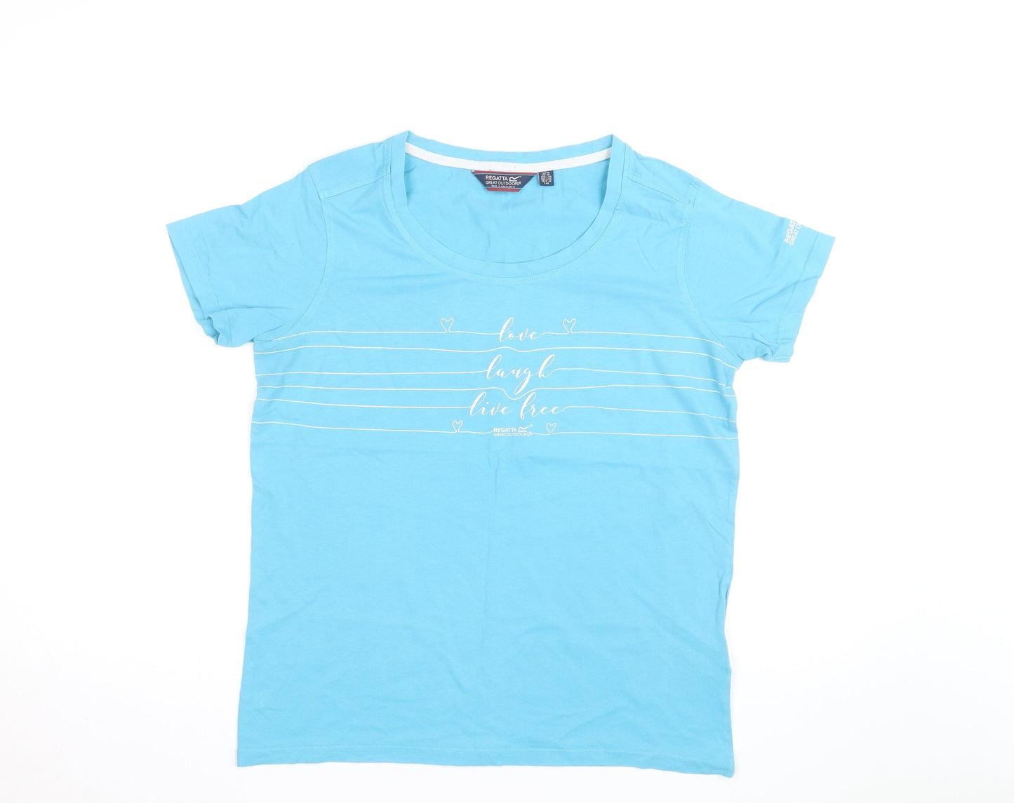 Regatta Women's Blue Cotton Crew Neck T-Shirt Size 12