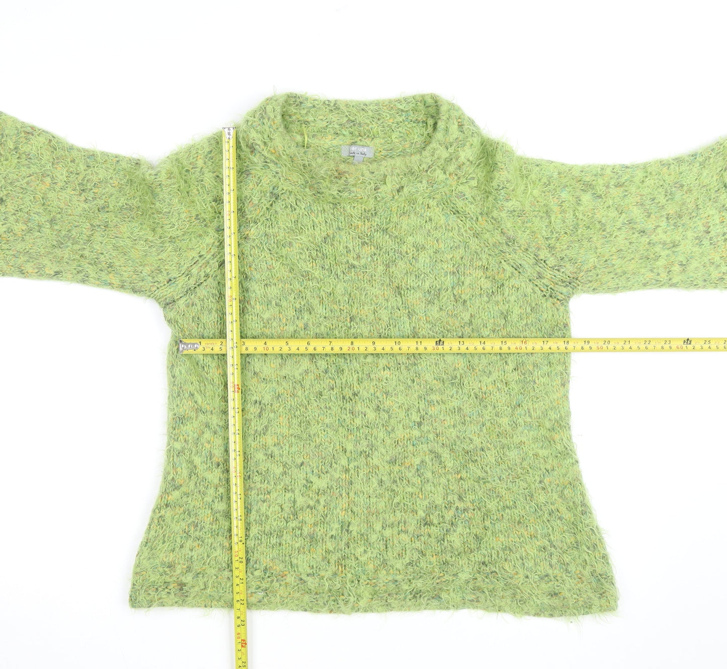 Marks and Spencer Women Green L Chunky-Knit Mohair Wool Jumper