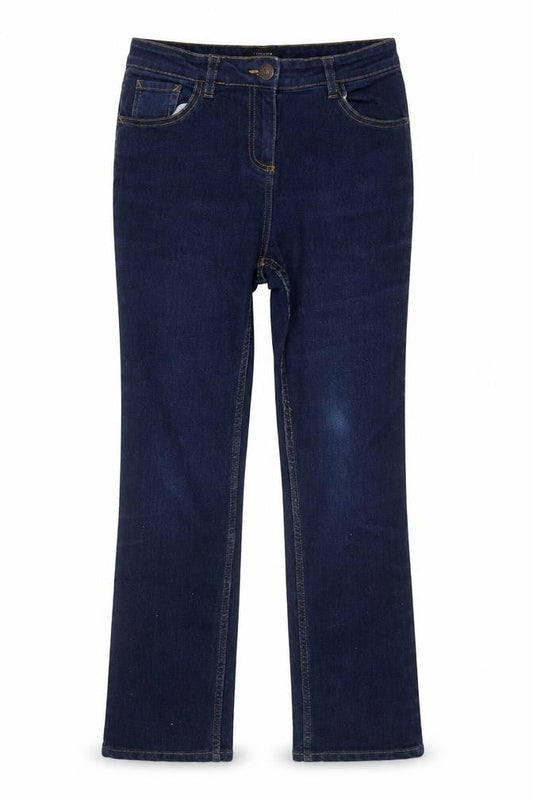 Front view of /Denim Women’s Blue Straight Jeans, size UK 8, Mid Rise Stretch