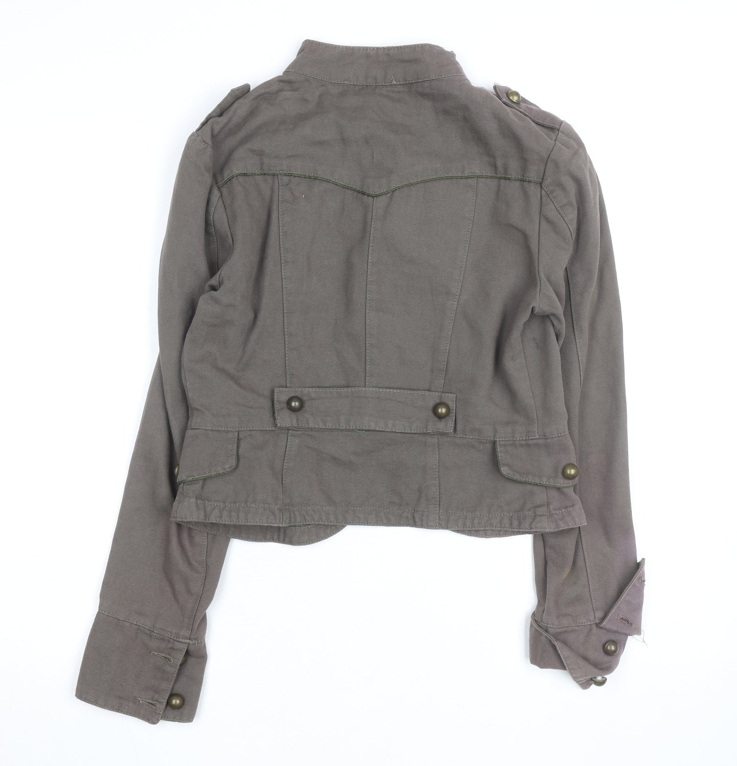 Zoe Women’s Brown Military Jacket Size 12 Cotton Buttoned