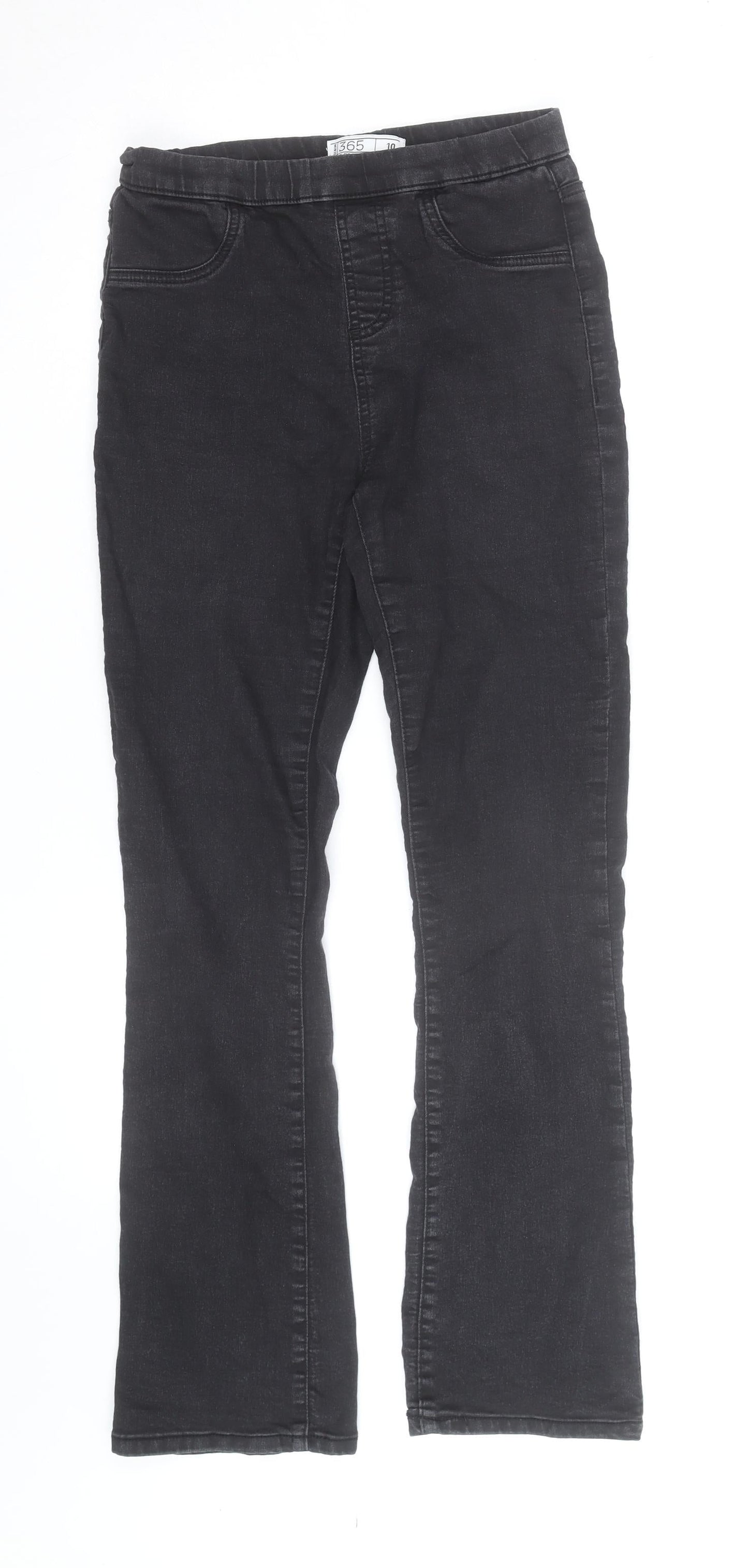 Marks and Spencer Women Black Bootcut Jeans Size 10 Stretch Denim