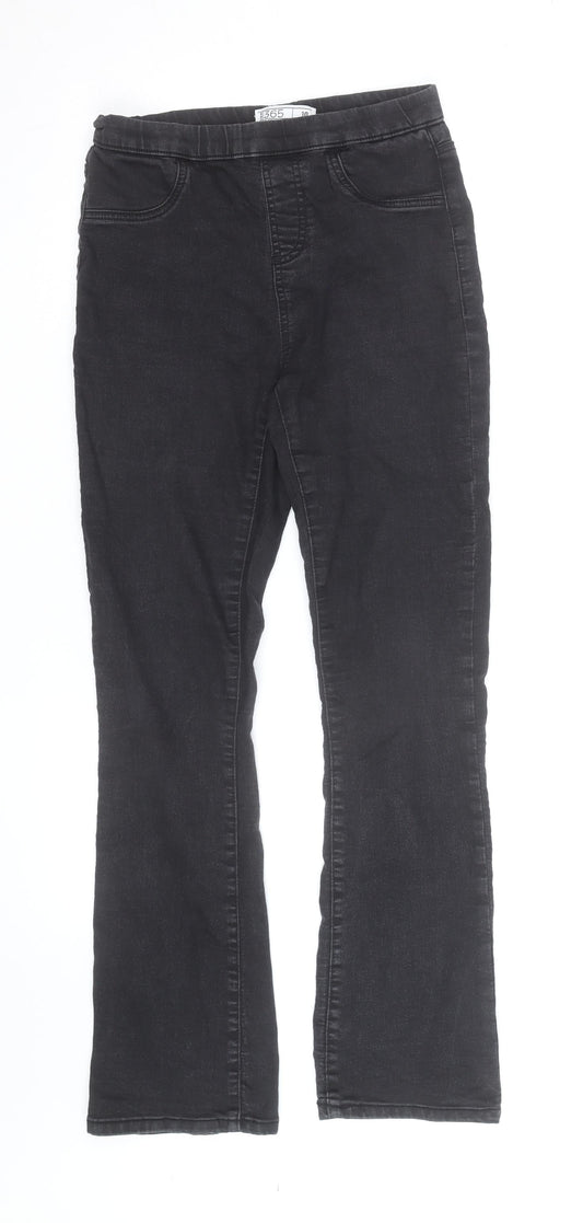 Marks and Spencer Women Black Bootcut Jeans Size 10 Stretch Denim