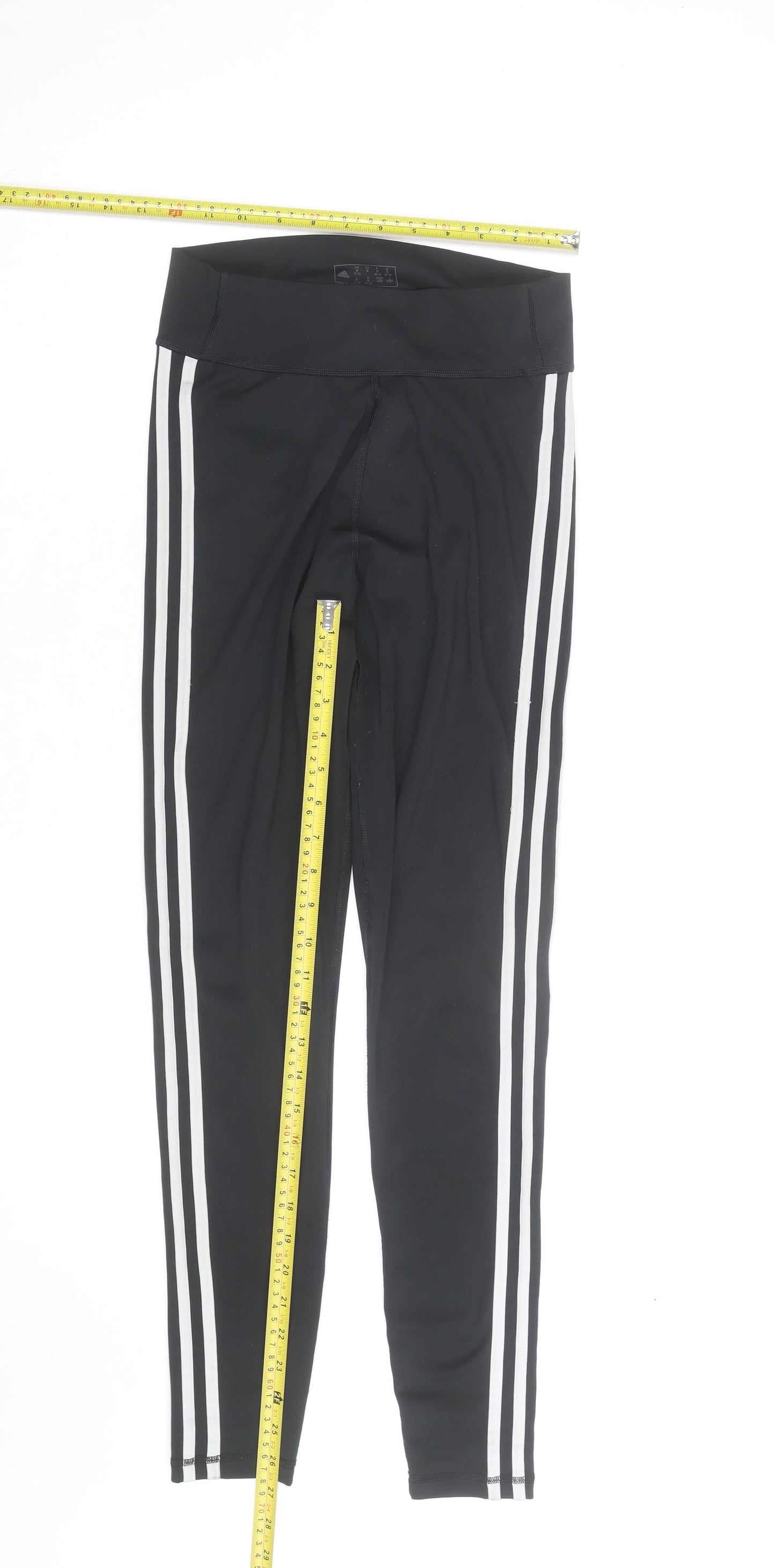 Adidas Women Black Aeroready Leggings M Side Stripe Activewear