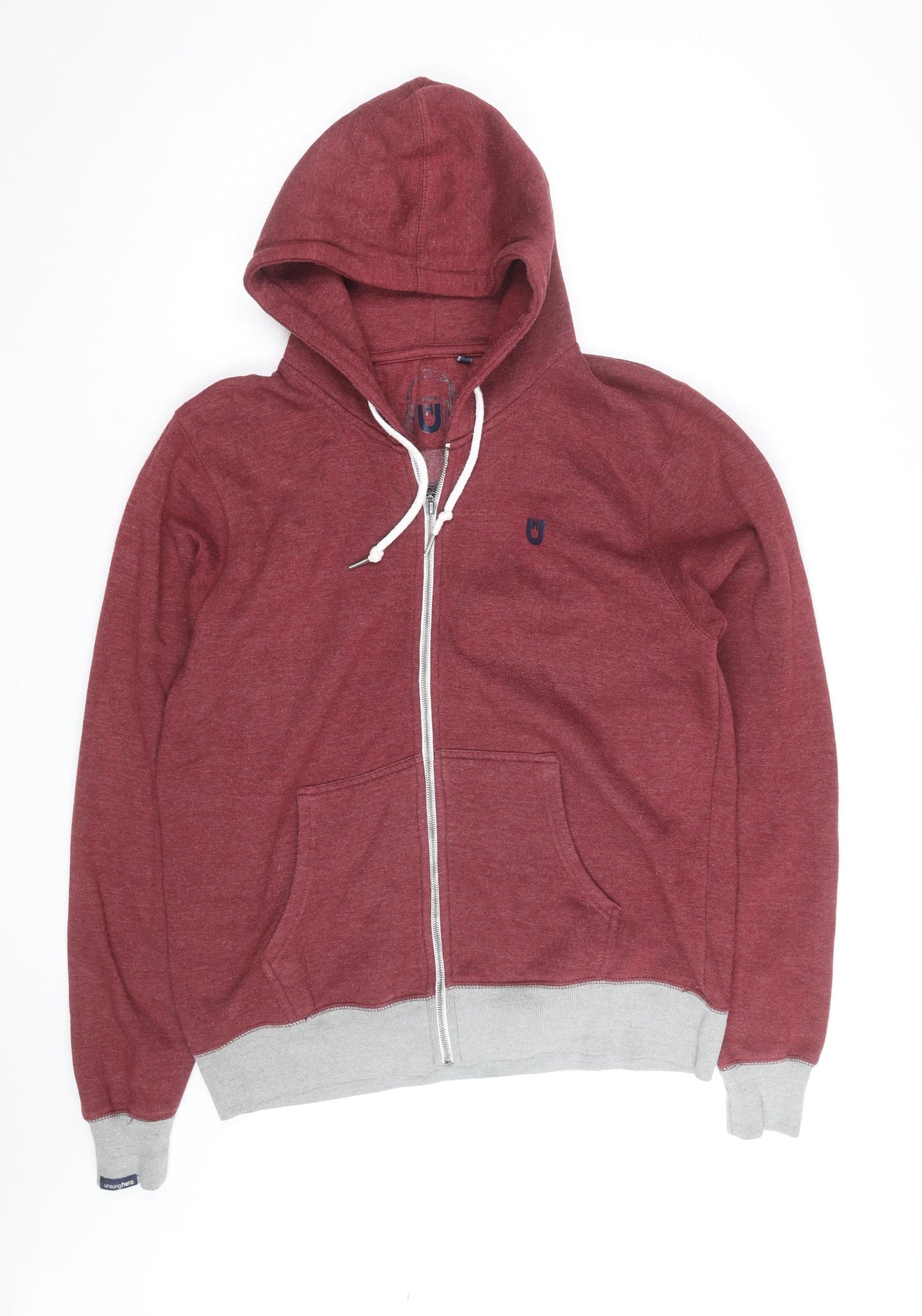 Unsung Hero Men's Red Full Zip Hoodie XXL Cotton Fleece
