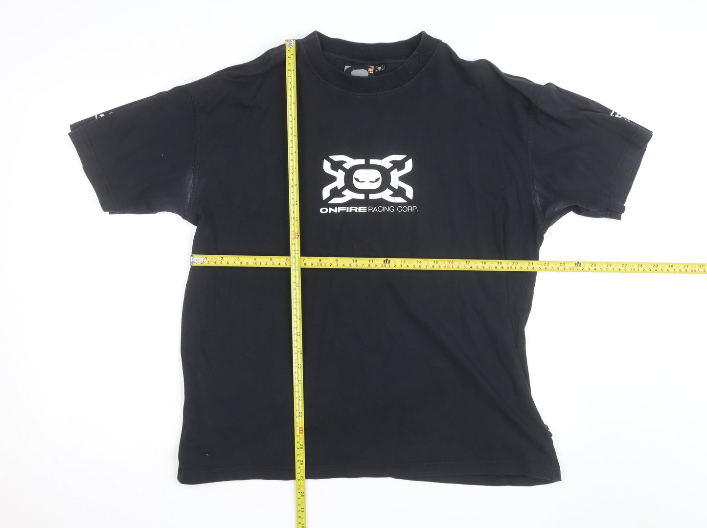 Onfire Racing Corp Black Men's Graphic Short Sleeve T-Shirt Size M