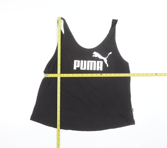 Puma Womens Black Sports Tank Top Size 14 Cotton Blend