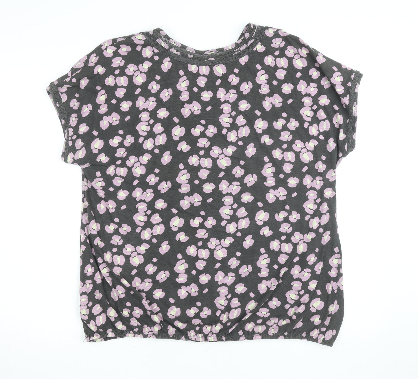 Next Women’s Grey Floral T-Shirt Size 20 Short Sleeve Cotton