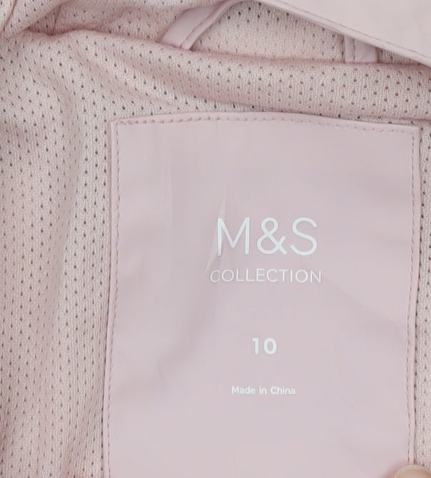 Marks and Spencer Women’s Pink Hooded Waterproof Rain Coat Size 10
