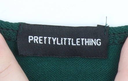 PrettyLittleThing Women’s Green Size 10 Bodycon Ruched Dress