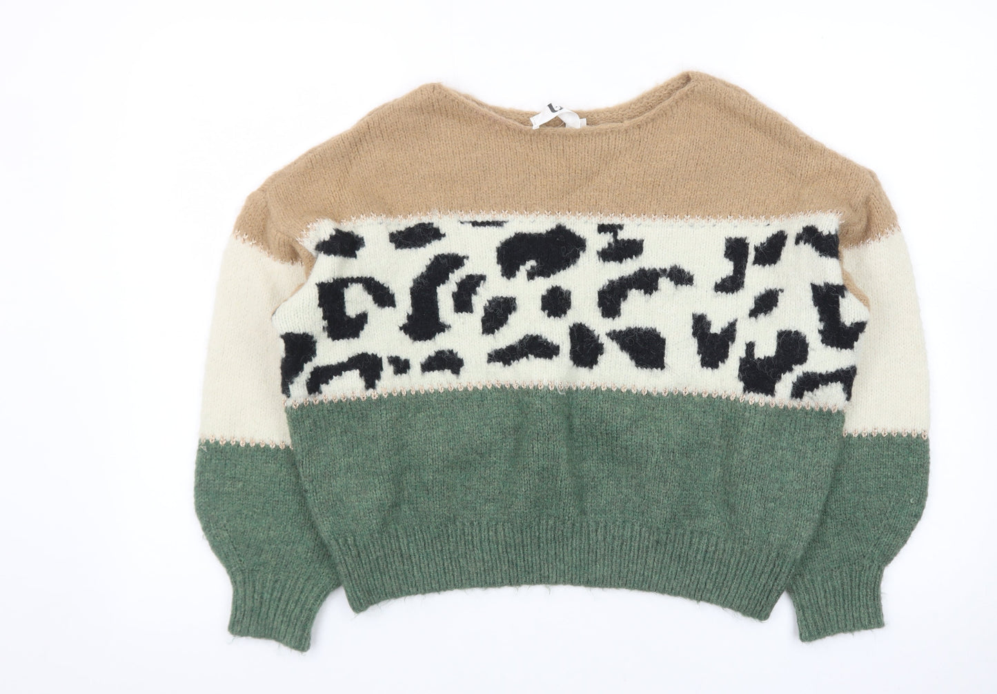U Womens Multicoloured Animal Print Pullover Jumper One Size